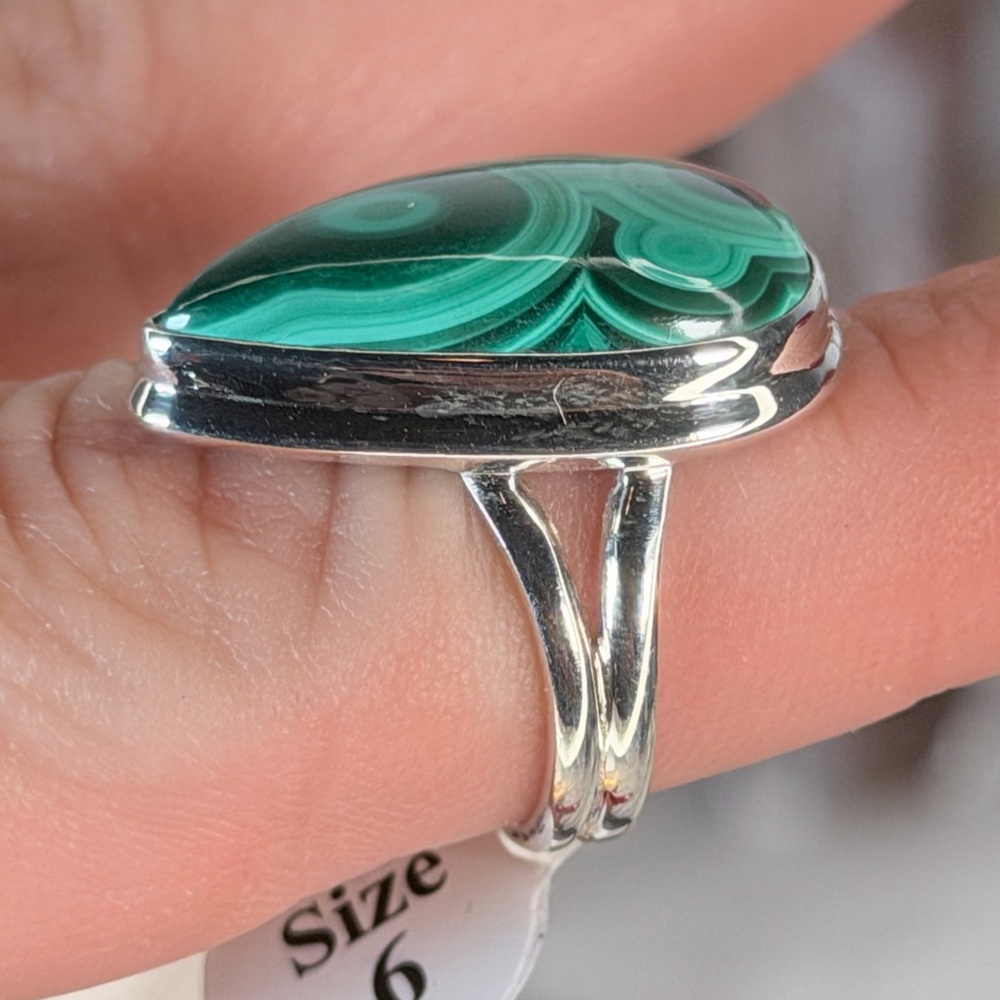 Congo Malachite Ring Solid 925 Sterling Silver Si… - image 3